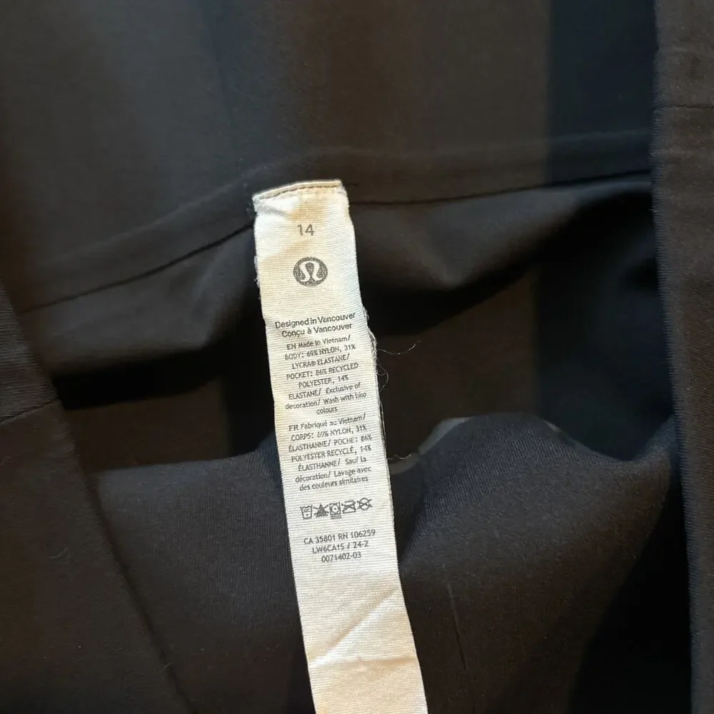 Lululemon Pants Women’s Sz 14 Black Smooth Fit Pull On High Rise Work Preppy - Picture 2 of 9